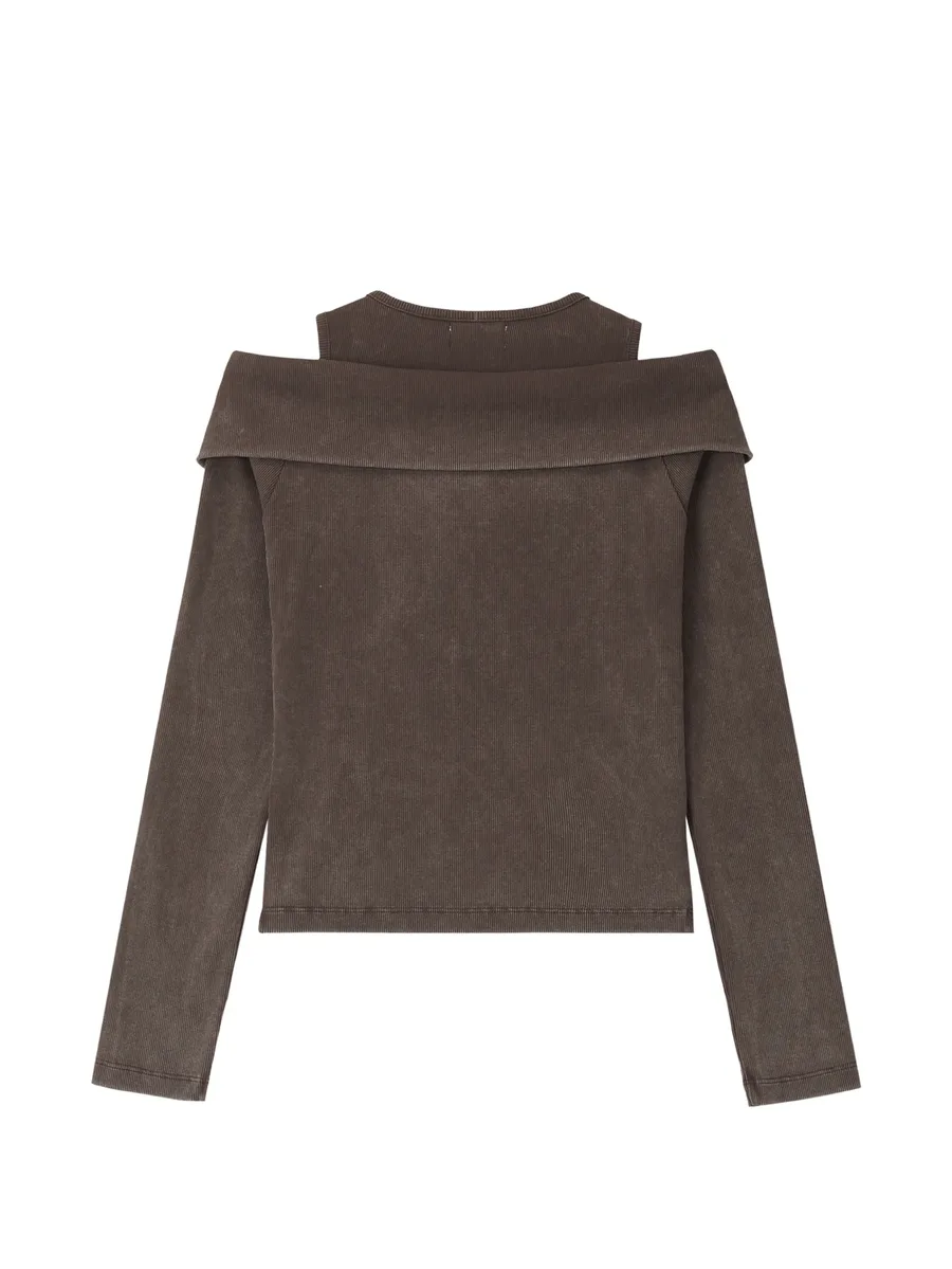 cold-shoulder ribbed top 4