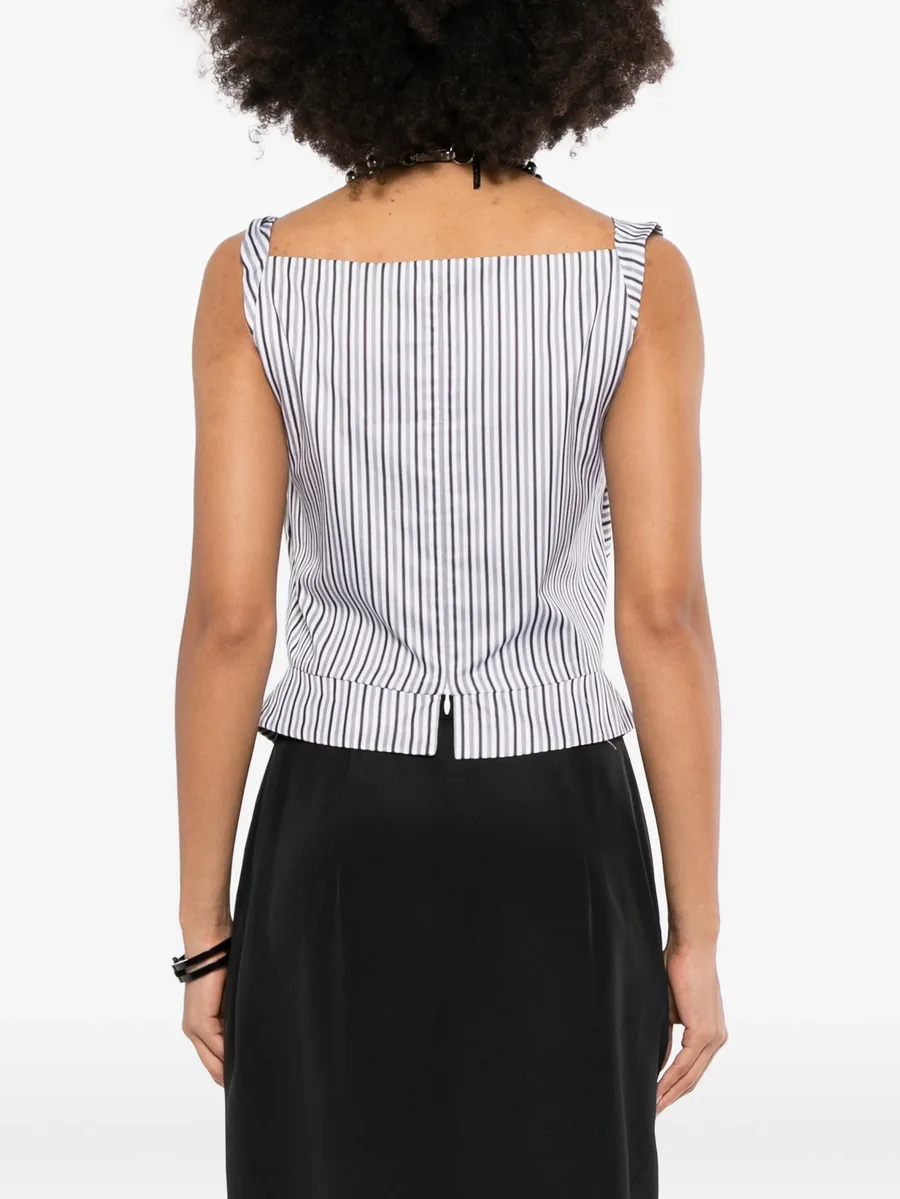 stripe-print draped top 4