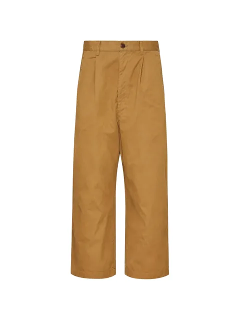 pleated garment-dyed trousers