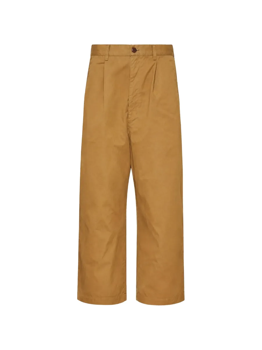 pleated garment-dyed trousers 1