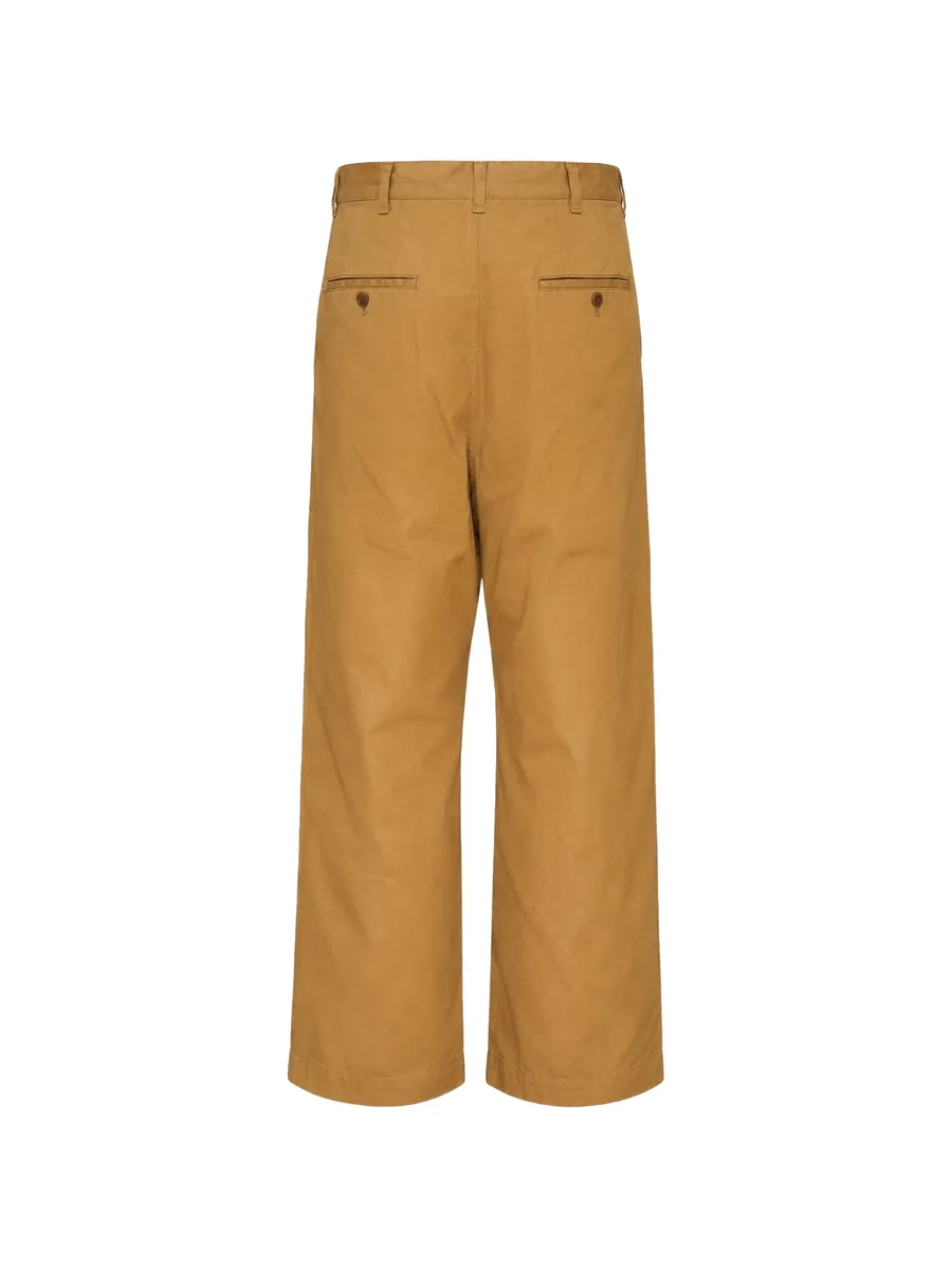 pleated garment-dyed trousers 2