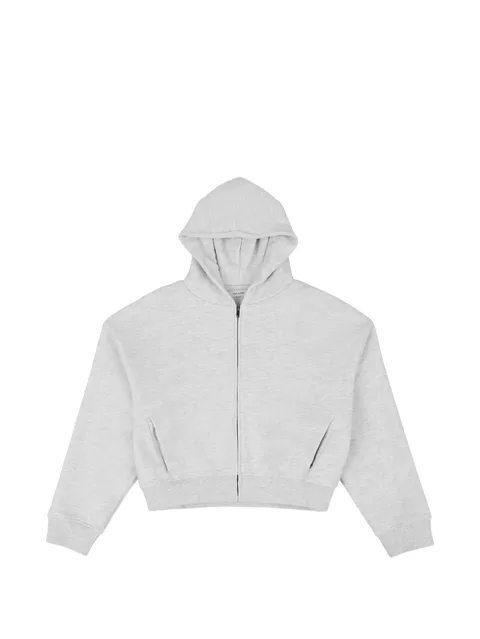 zip-up dropped-shoulder hoodie