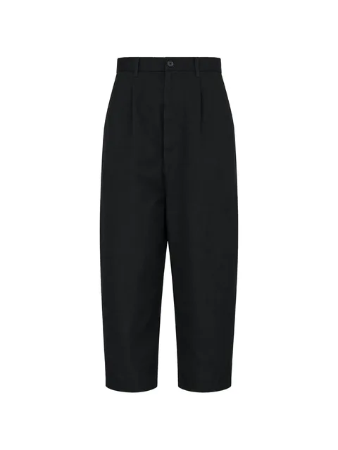 garment-dyed pleated cropped trousers