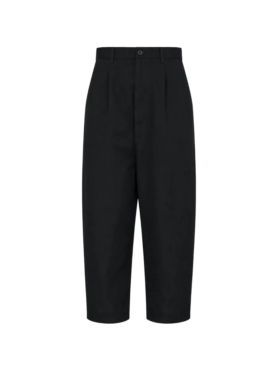 garment-dyed pleated cropped trousers 1