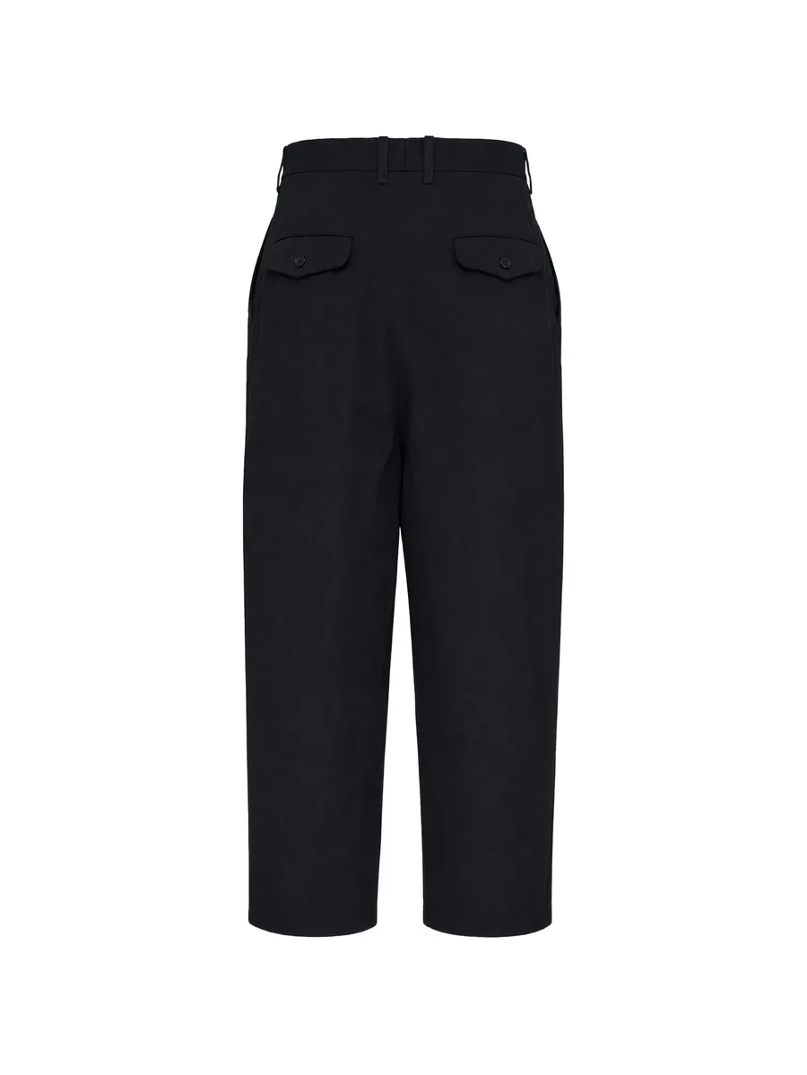 garment-dyed pleated cropped trousers 2