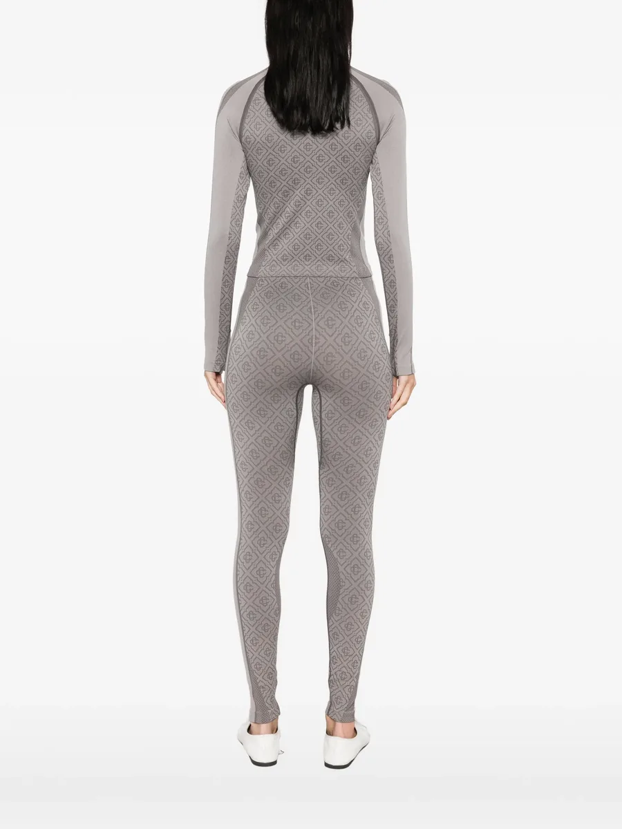 monogram-print half-zip top 4