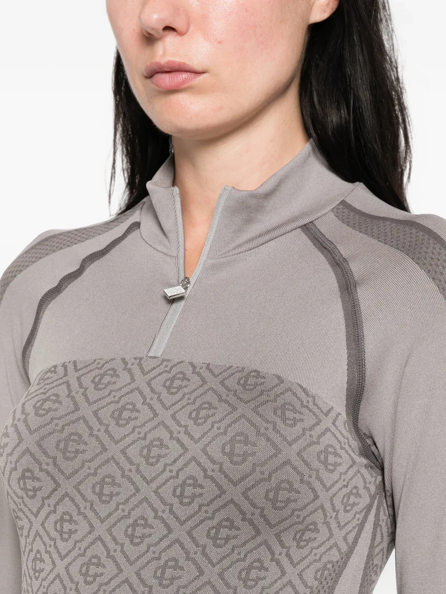 monogram-print half-zip top 5