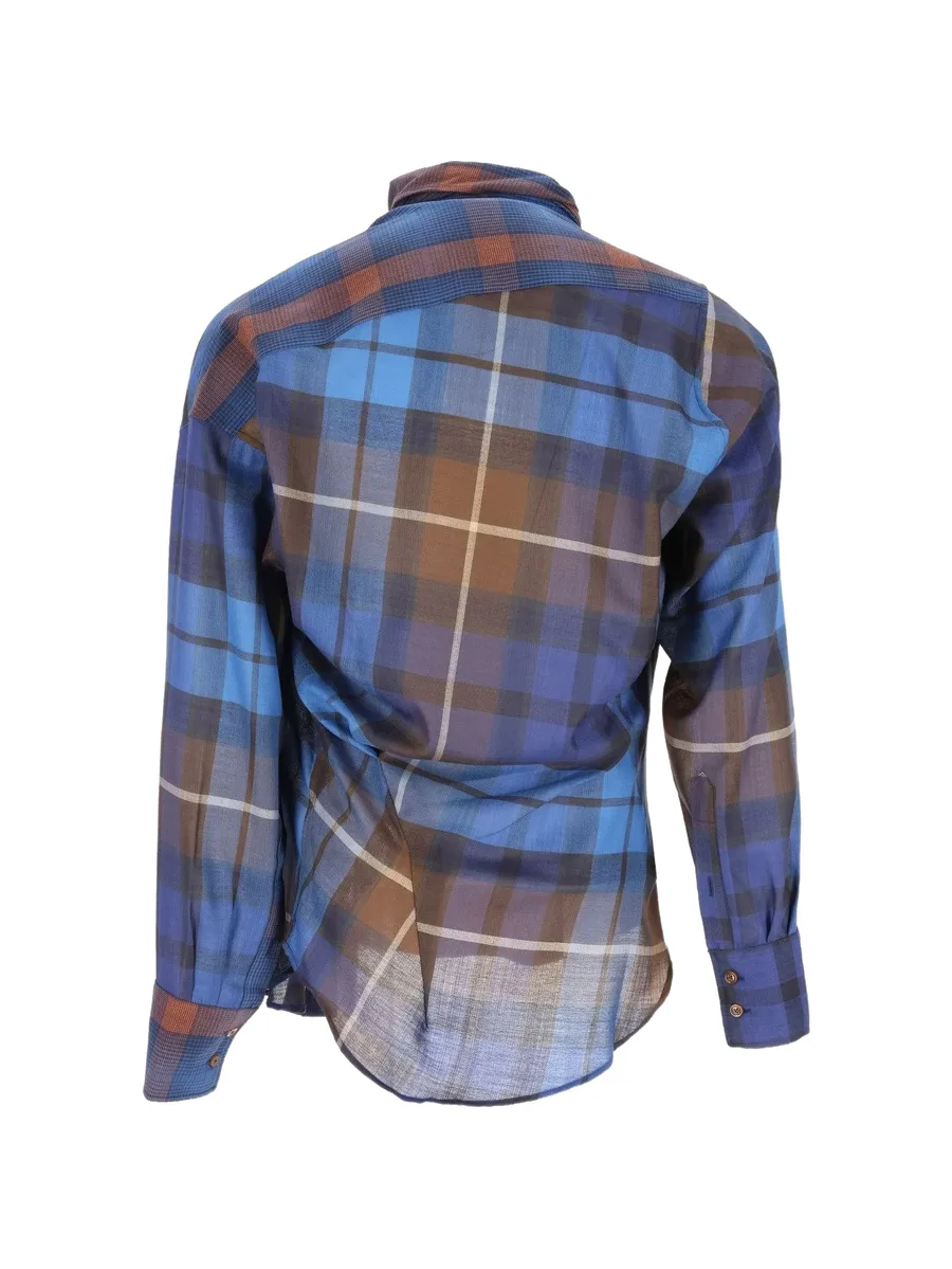 asymmetric tartan wool shirt 2