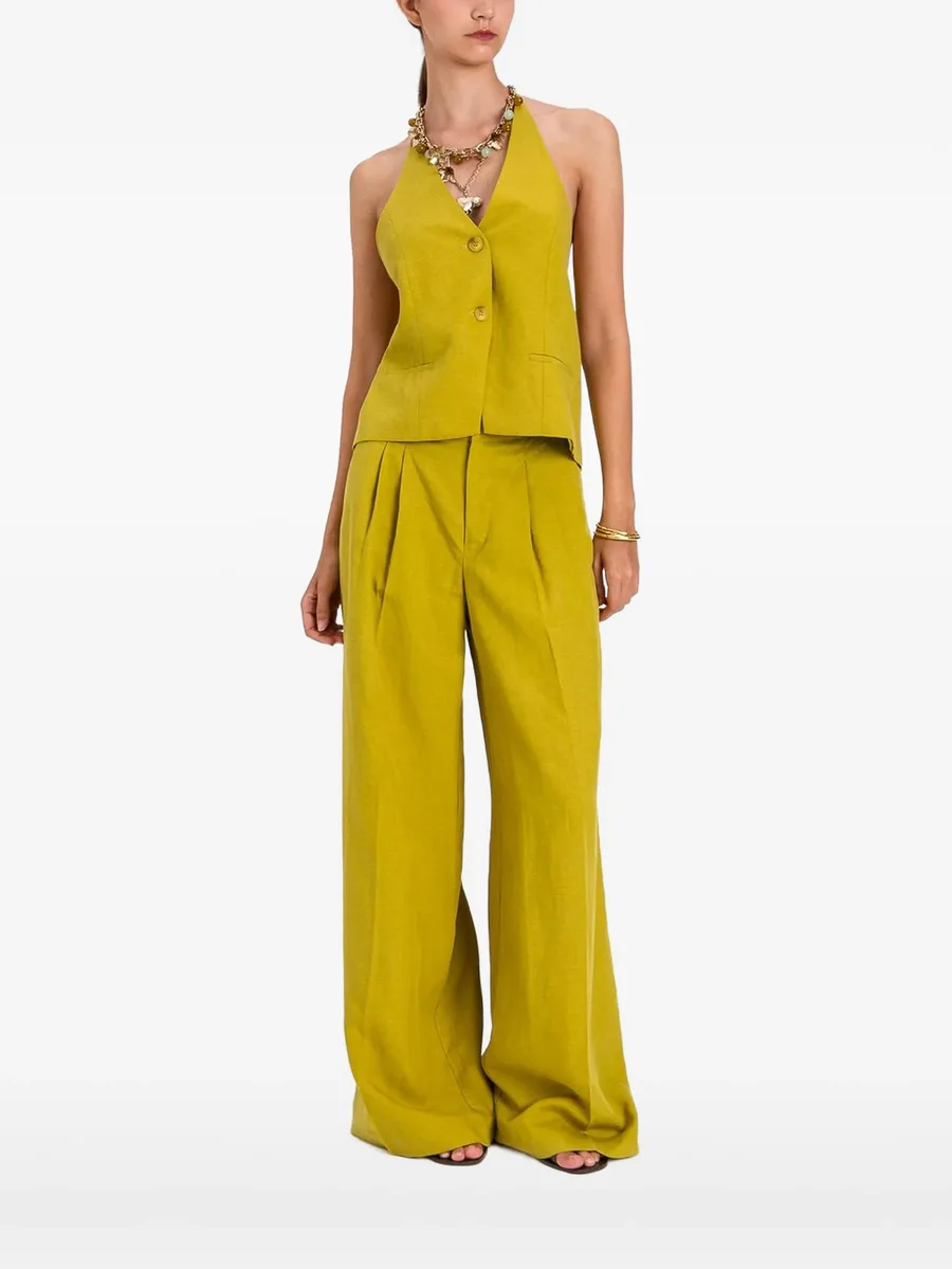 linen-blend halter waistcoat 1