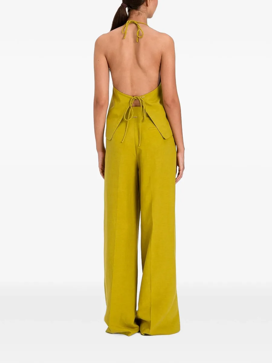 linen-blend halter waistcoat 2