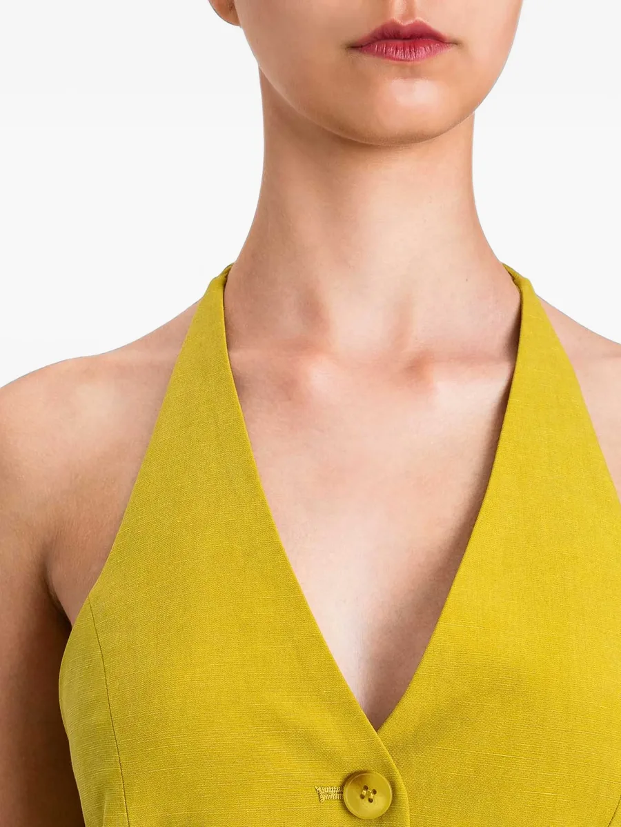 linen-blend halter waistcoat 3