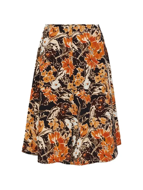 floral-print midi skirt