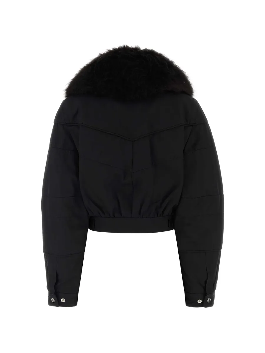 faux-fur collar padded jacket 2