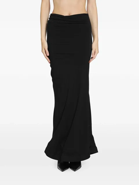 ruched-waist maxi skirt