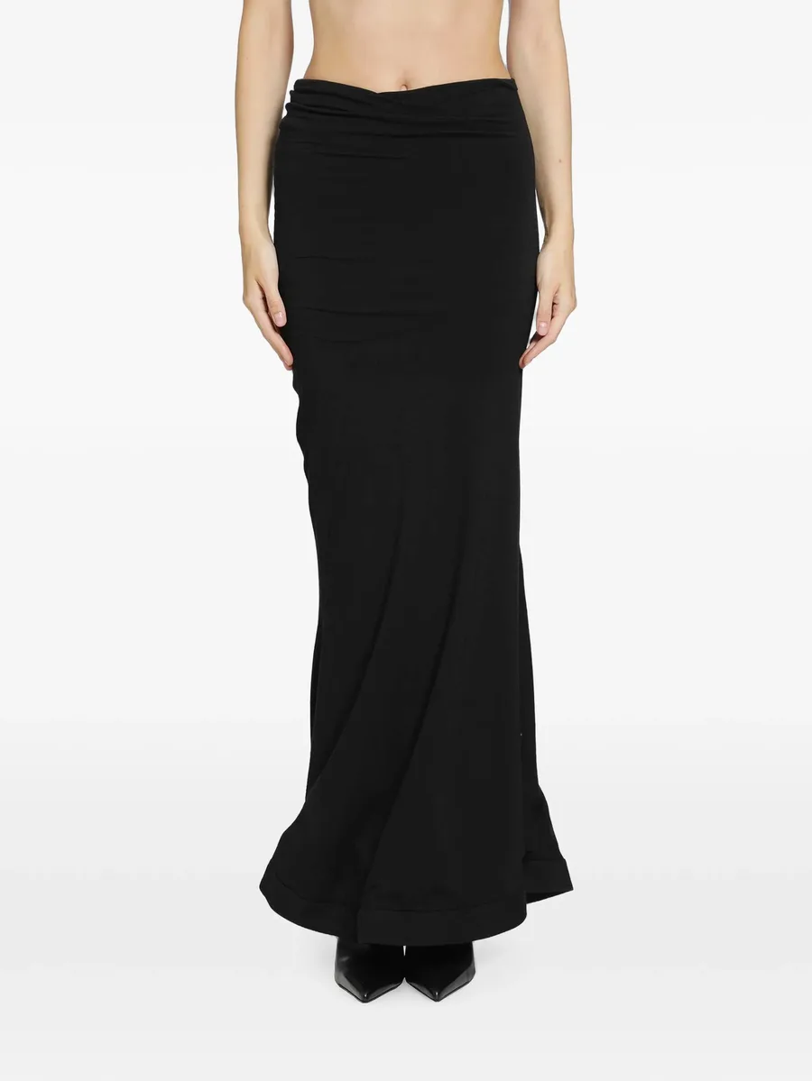 ruched-waist maxi skirt 1