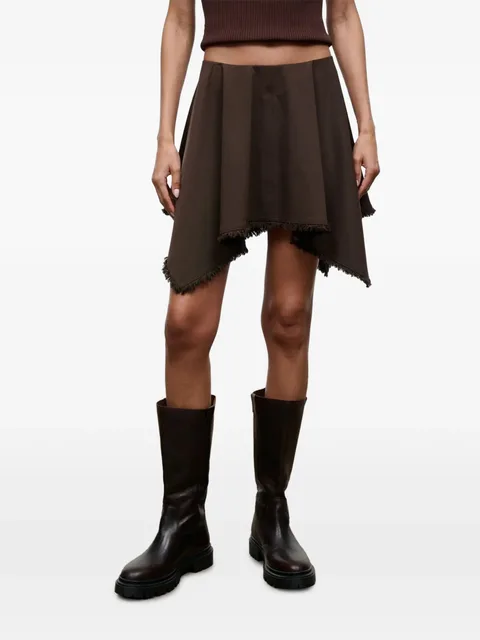 Tyra frayed-hem skirt