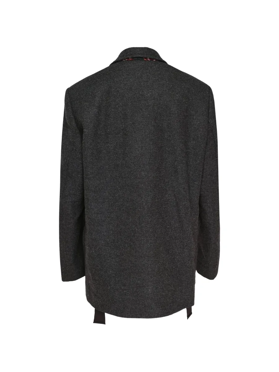 melange-effect notched-lapel blazer 2