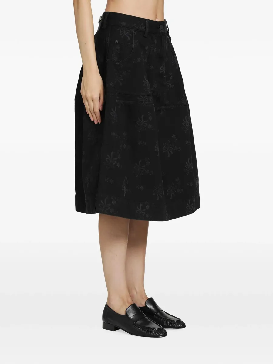 bow-embroidered utility midi skirt 2