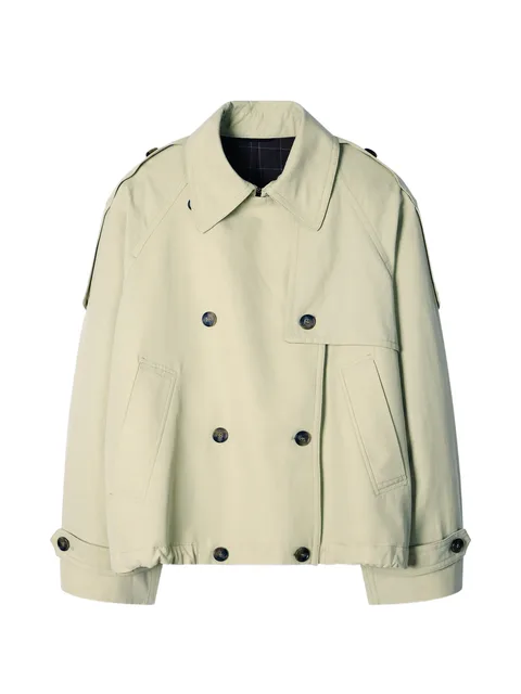 stone cropped trench jacket