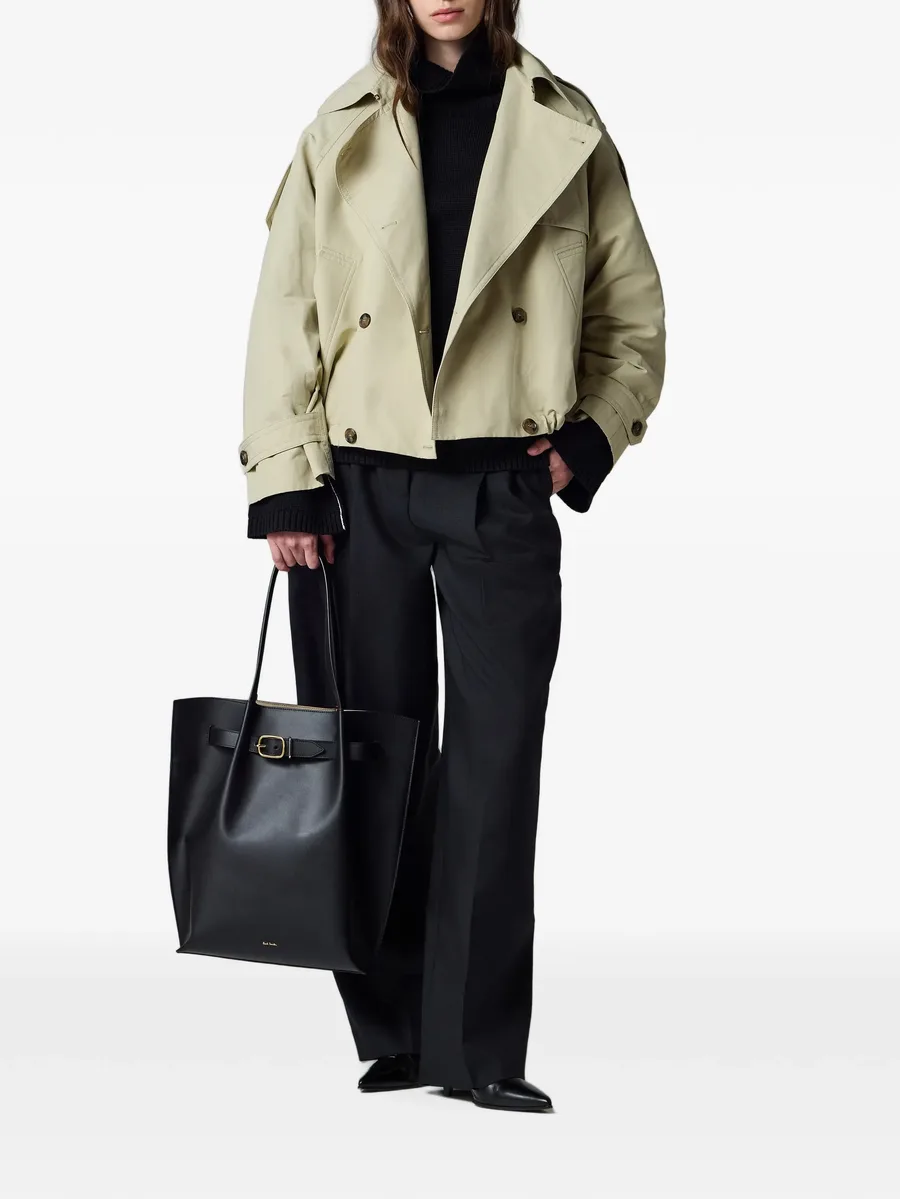 stone cropped trench jacket 2