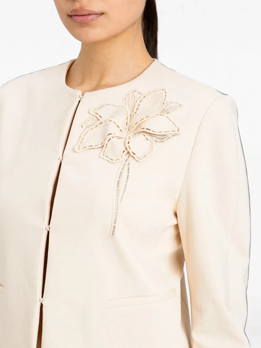 floral-appliqué cropped jacket 3