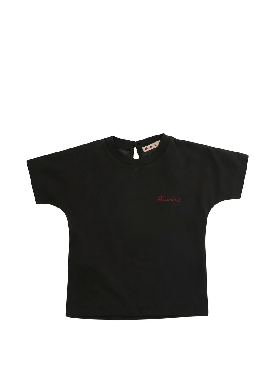 logo-embroidered T-shirt 1
