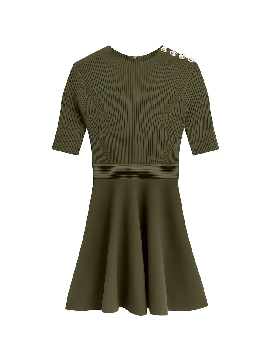 Lilano ribbed-knit skater mini dress 1