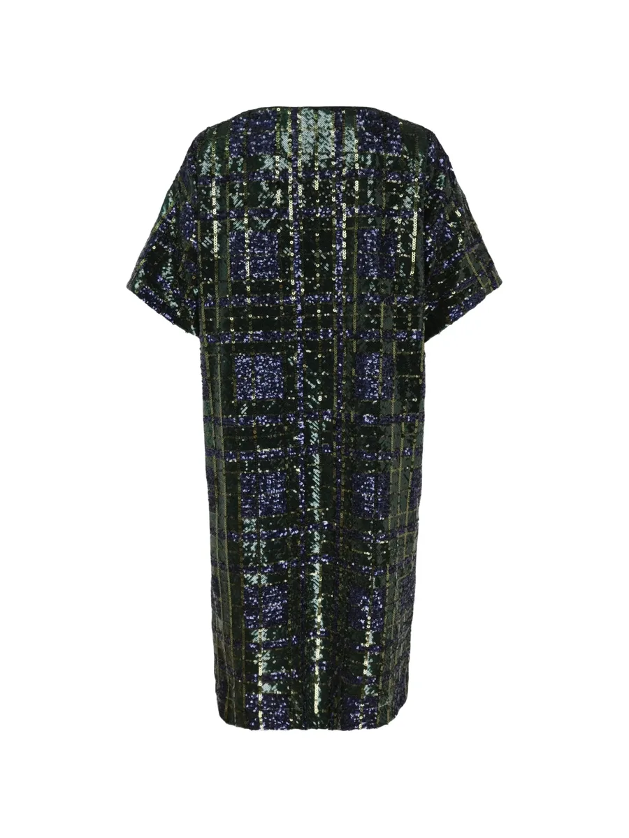 sequin-embellished checked mini dress 2