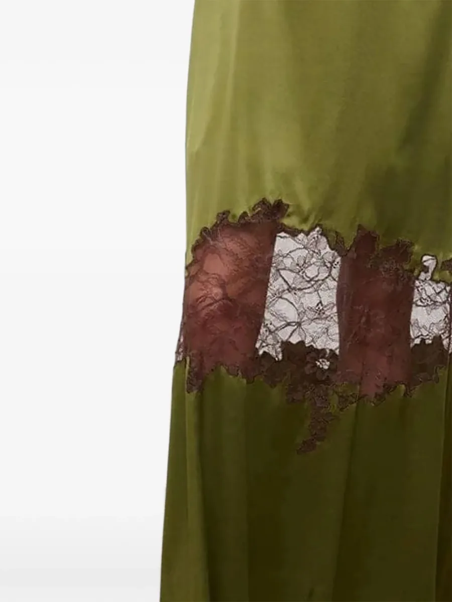 Delfina lace-trim silk dress 2