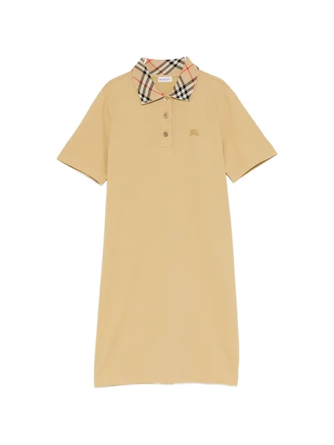 check-pattern polo dress
