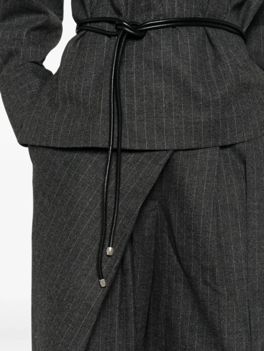 pinstripe-pattern wrap-style trousers 2