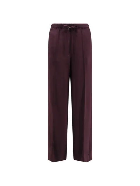 drawstring-waist satin trousers