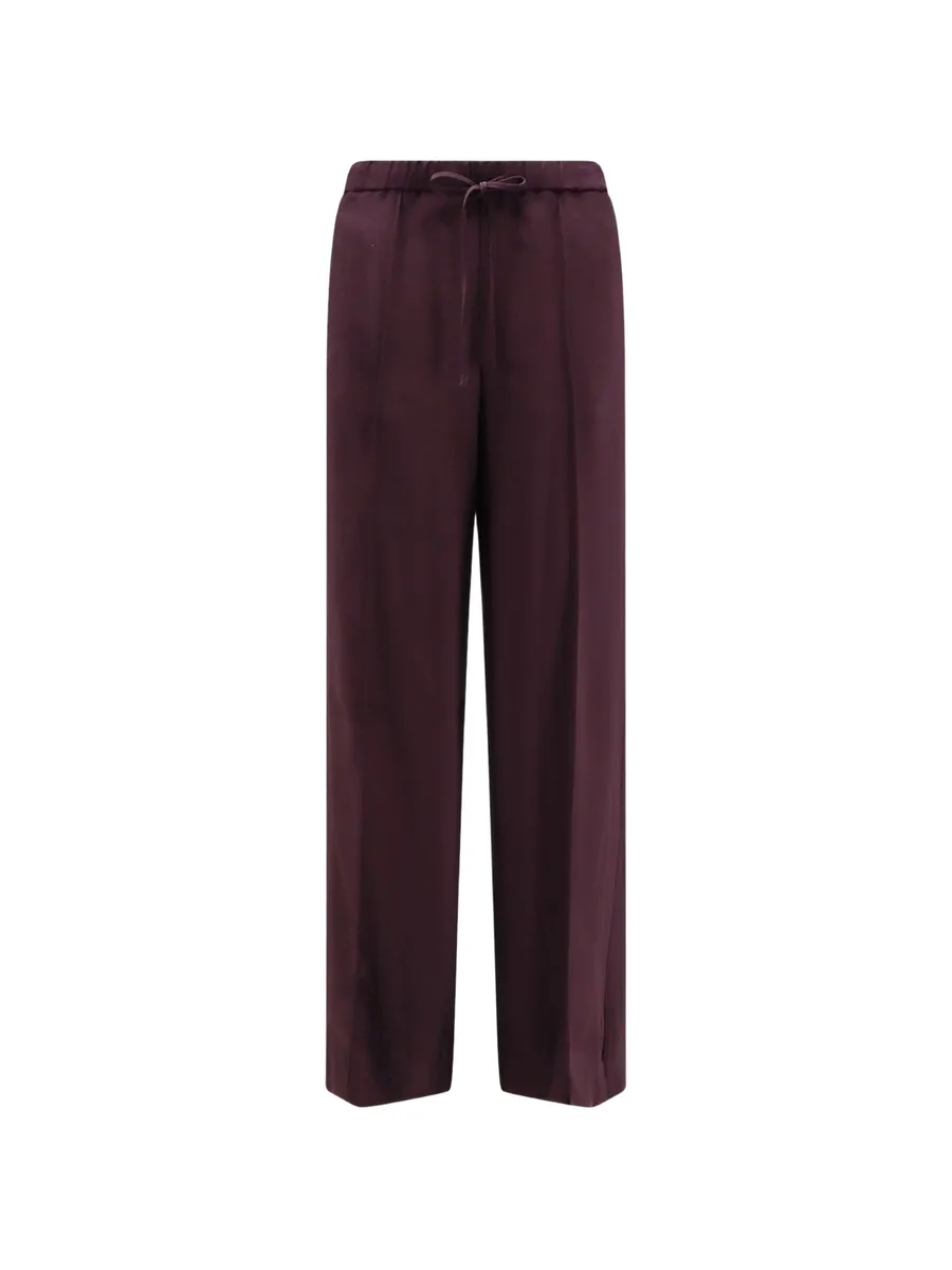 drawstring-waist satin trousers 1