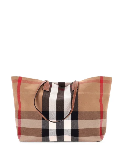 Soft House Check Canvas Medium tote bag