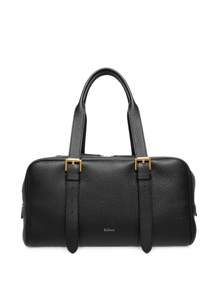 Boston buckle-detail grained leather tote bag 2
