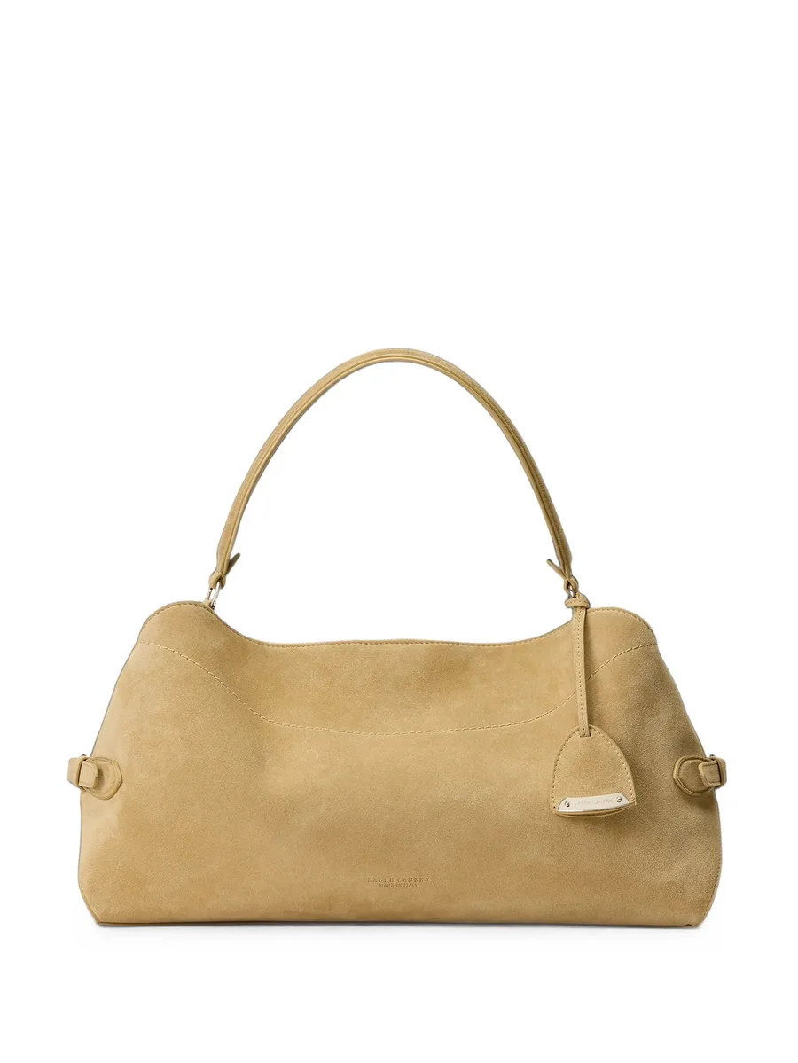 buckle-detail suede tote bag 1