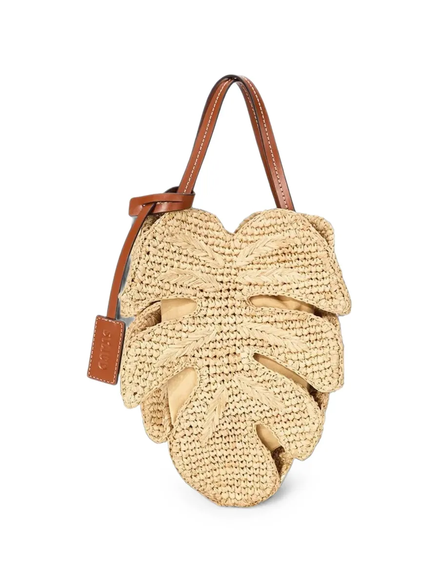 Palm leaf-shaped raffia tote 2