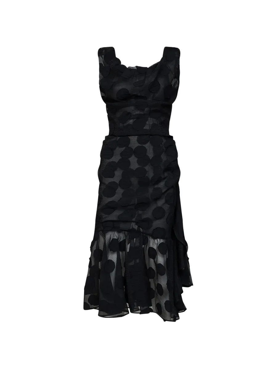 Ginnie polka-dot ruffled asymmetric dress 2