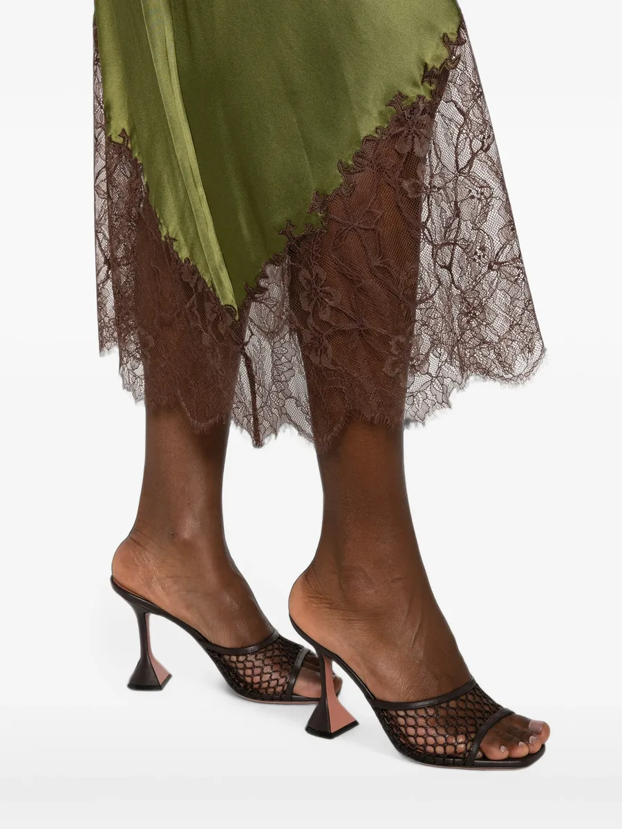 Lara lace-trim silk asymmetric dress 3