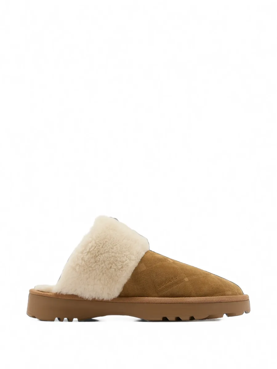 Check shearling Flint slippers 1