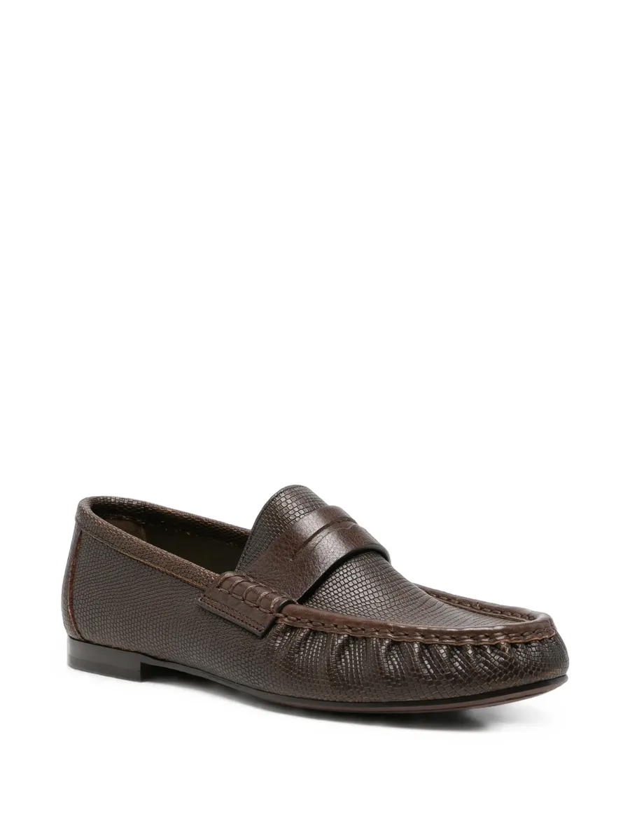 reptile-effect leather loafers 2
