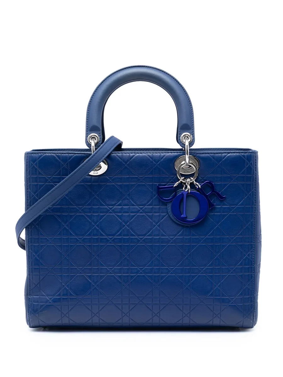 сумка-сэтчел Ultra Matte Calfskin Cannage Embossed Lady Dior среднего размера (2013 год) 1