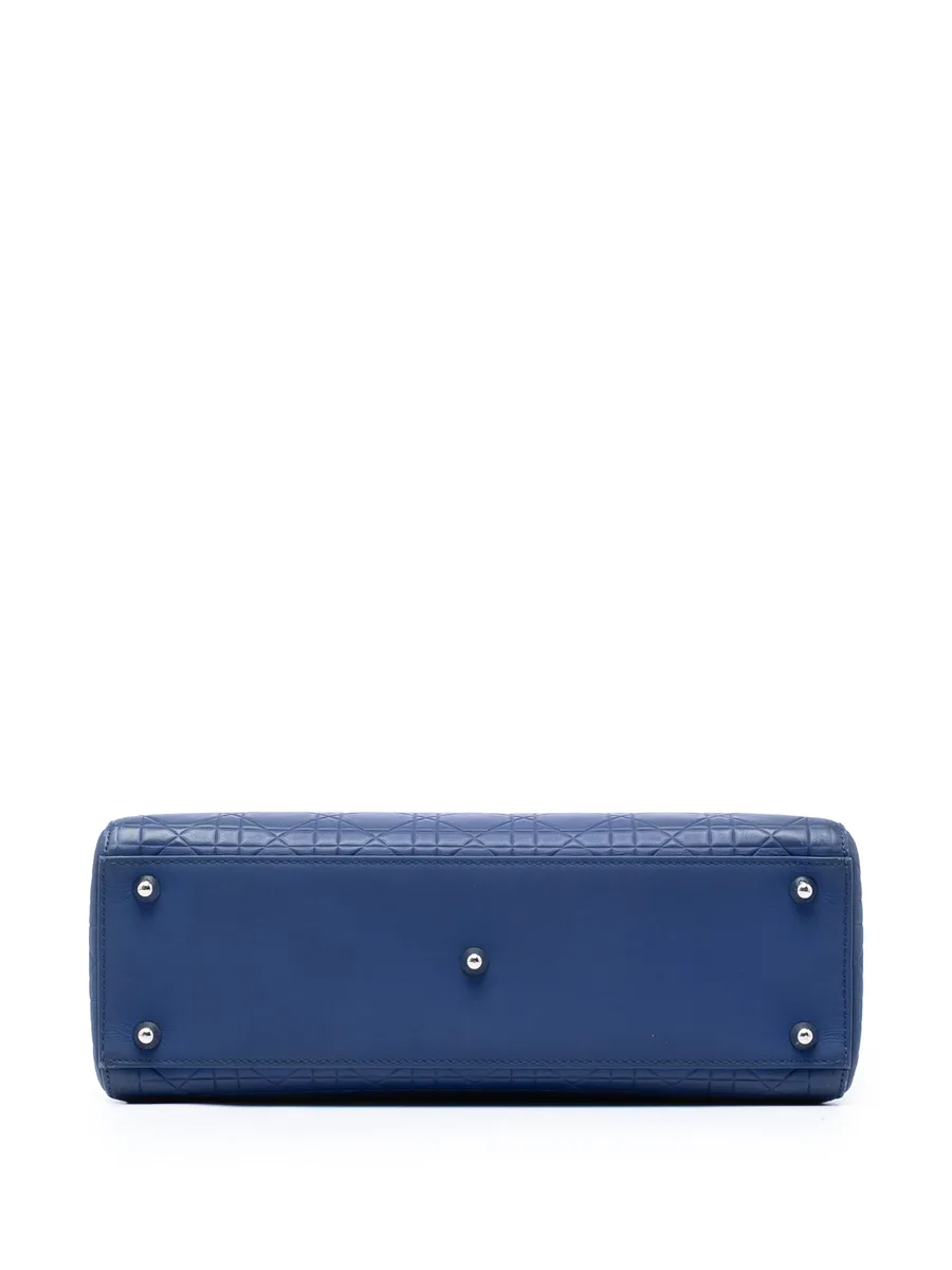 сумка-сэтчел Ultra Matte Calfskin Cannage Embossed Lady Dior среднего размера (2013 год) 4
