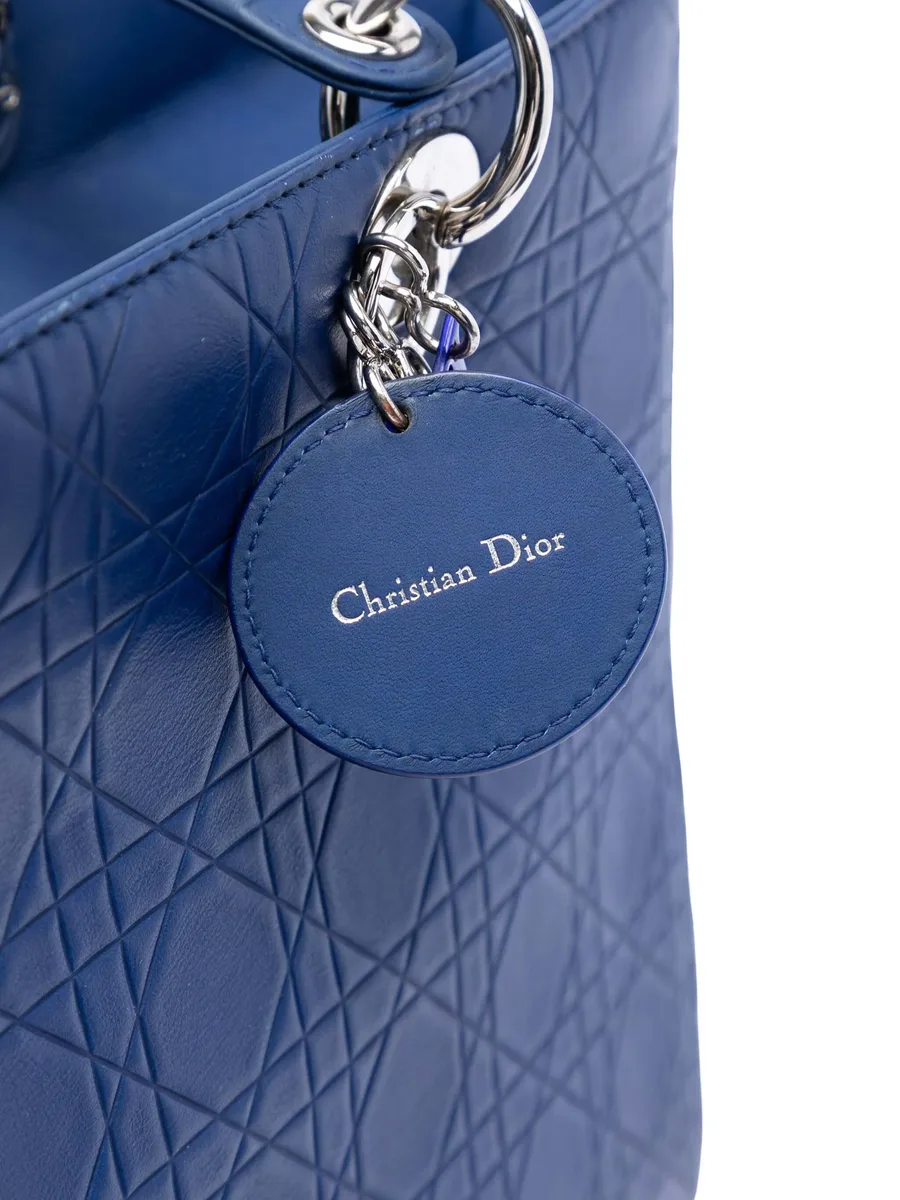 сумка-сэтчел Ultra Matte Calfskin Cannage Embossed Lady Dior среднего размера (2013 год) 6