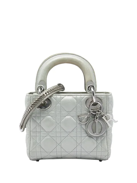 2015 Mini Iridescent Lambskin Cannage Lady Dior satchel