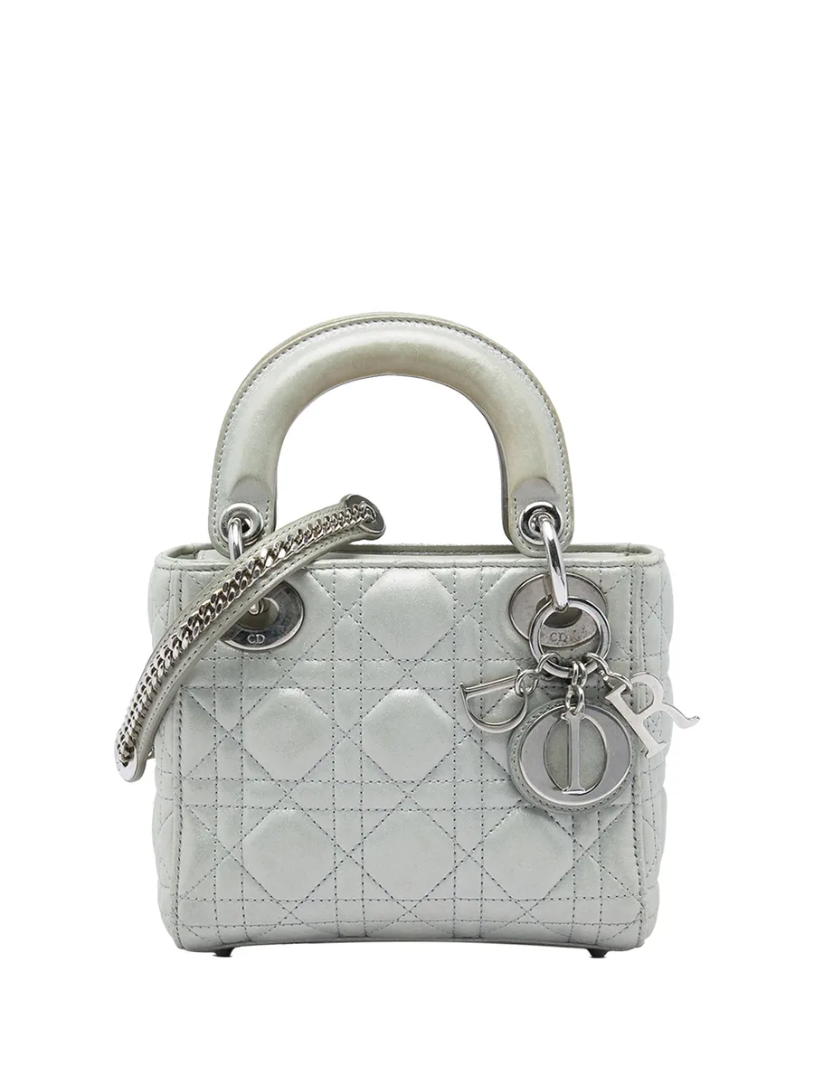 2015 Mini Iridescent Lambskin Cannage Lady Dior satchel 1