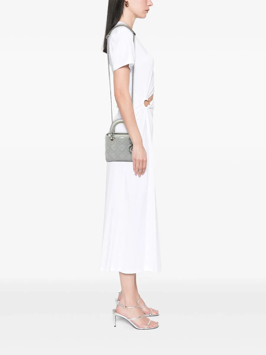 2015 Mini Iridescent Lambskin Cannage Lady Dior satchel 2