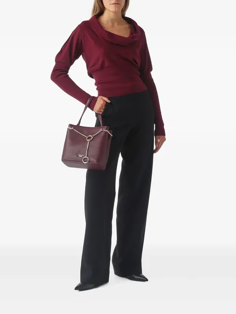 chain-link logo-plaque shoulder bag