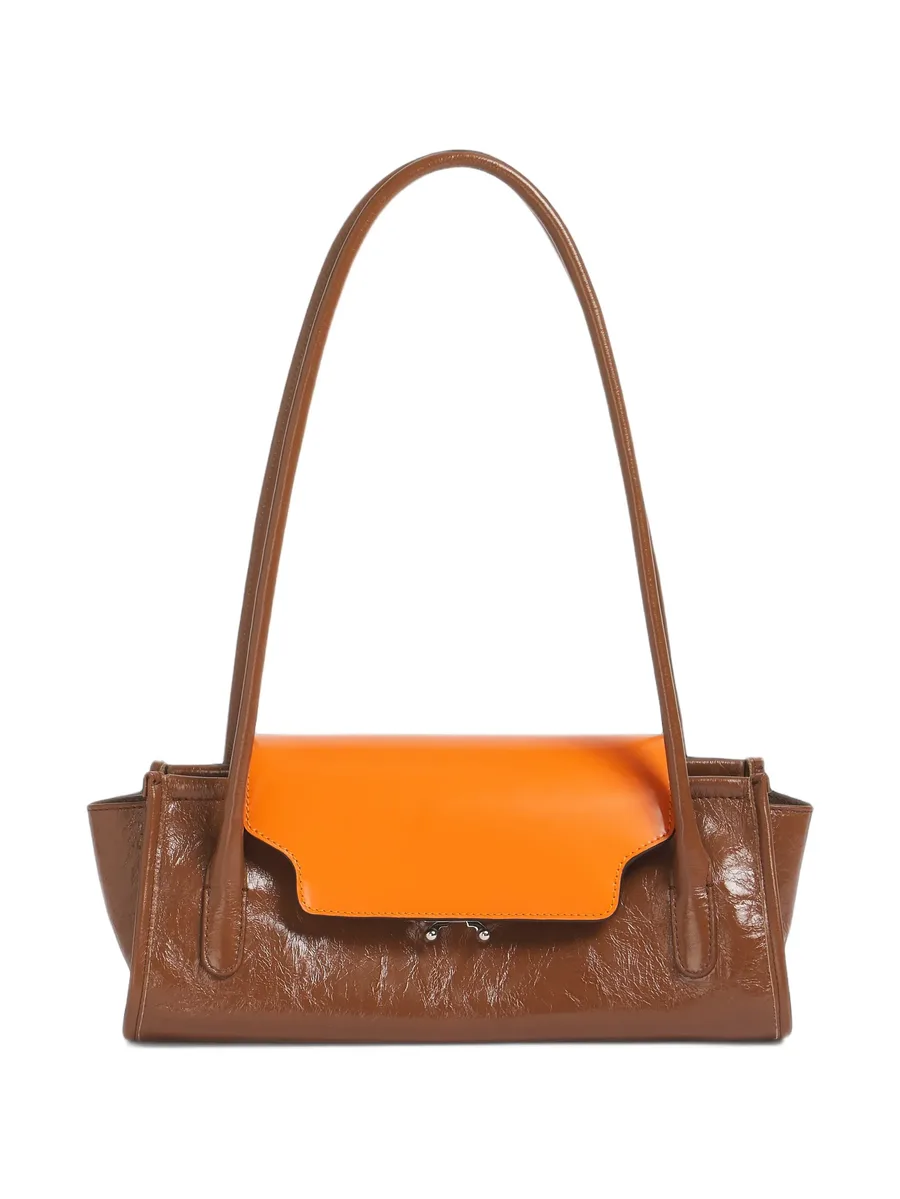 brown and orange leather Trunkette bag 1