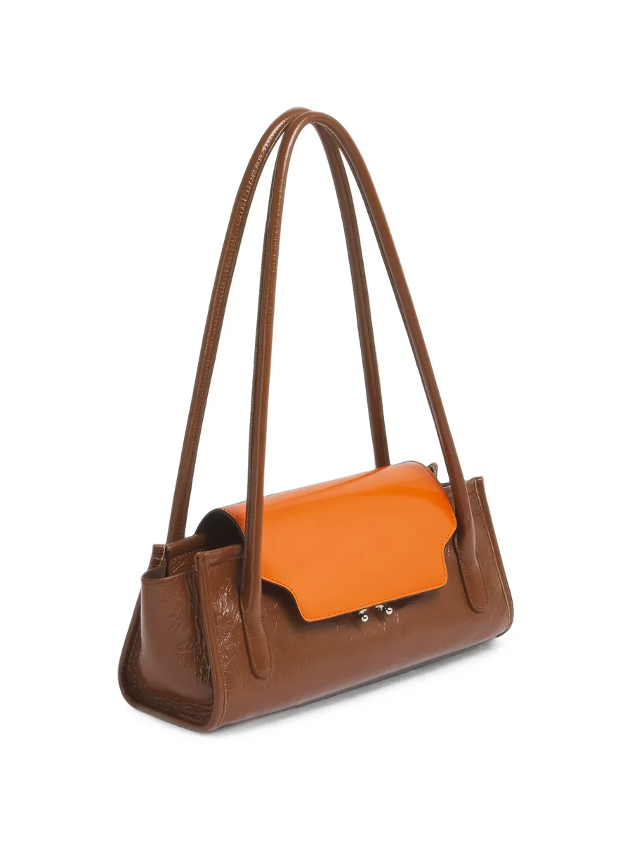 brown and orange leather Trunkette bag 3